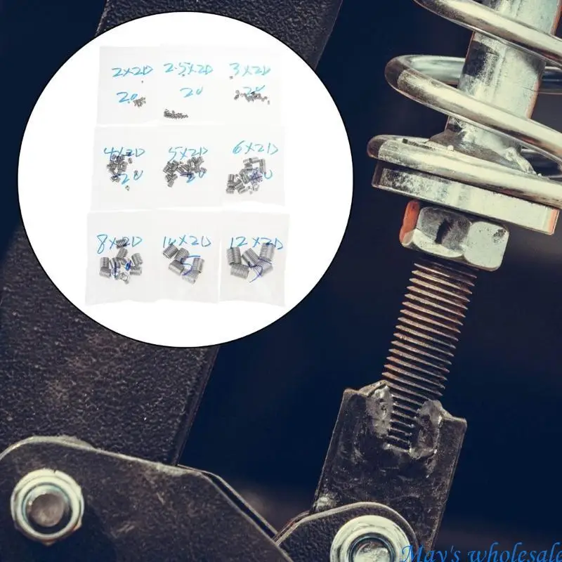 Sửa chữa sợi thép 120pcs Bộ 2 mm đến 12 mm Chèn chèn chèn cho các ứng dụng ô tô & điện tử 448a