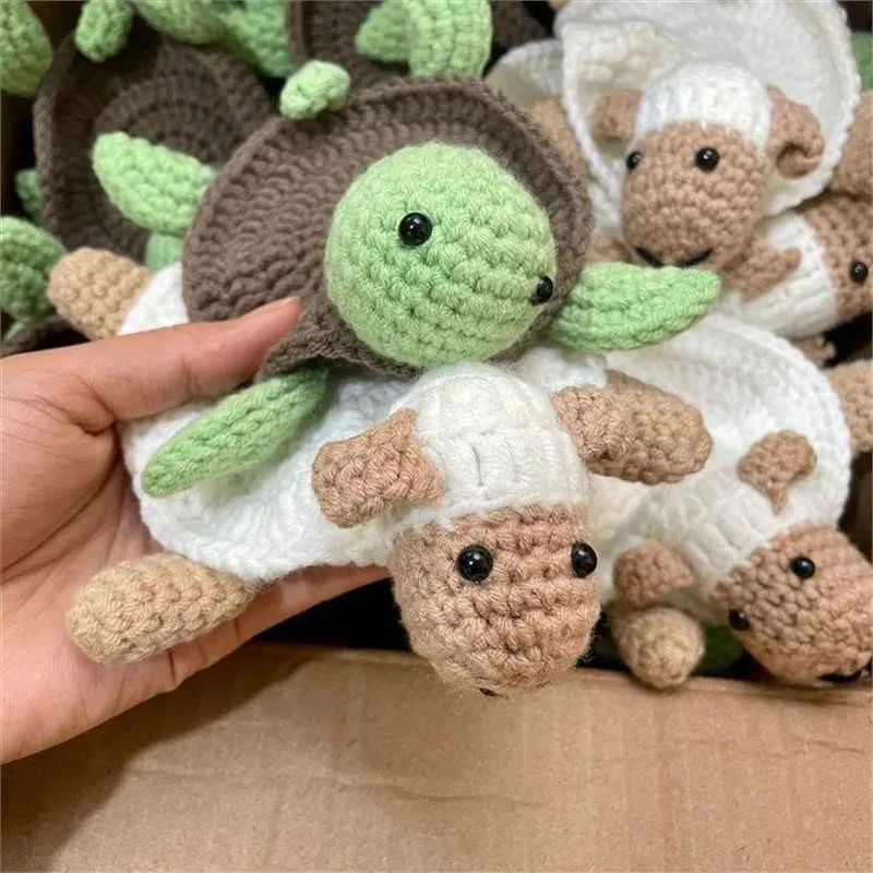 Stress Relief Turtle Coaster Creative Cartoon Handmade Crocheted Yarn Coaster Abstract Quirky Heat Resistant Mat for Beginners