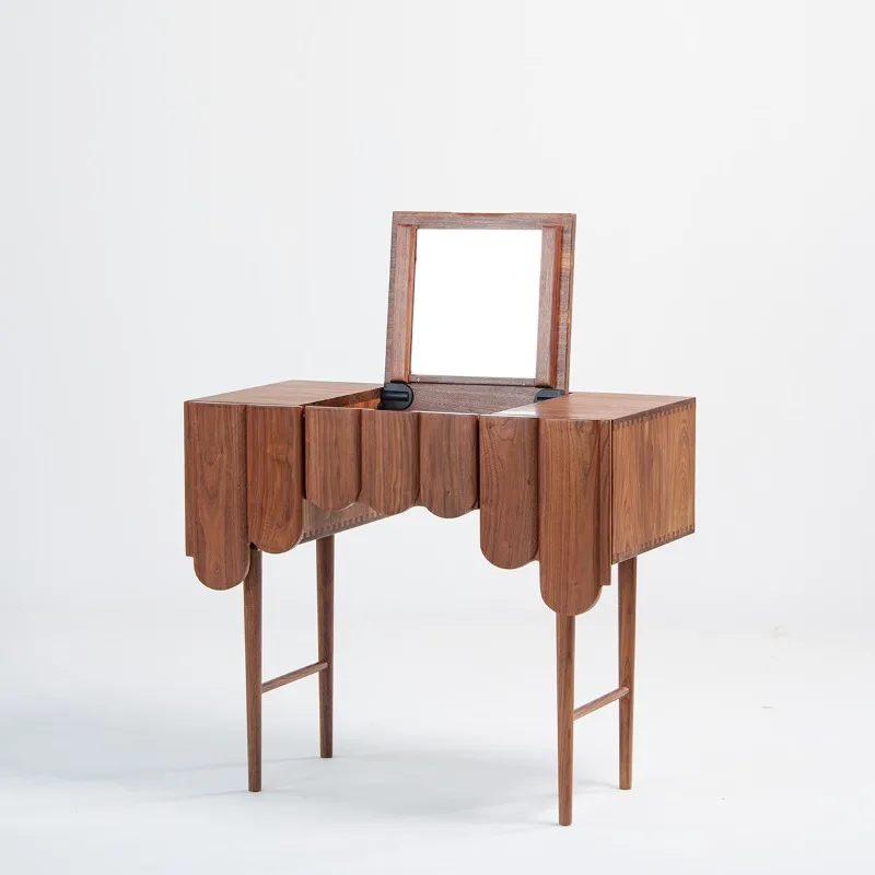 Makeup table black walnut hard maple pure solid wood wax oil modern simplicity