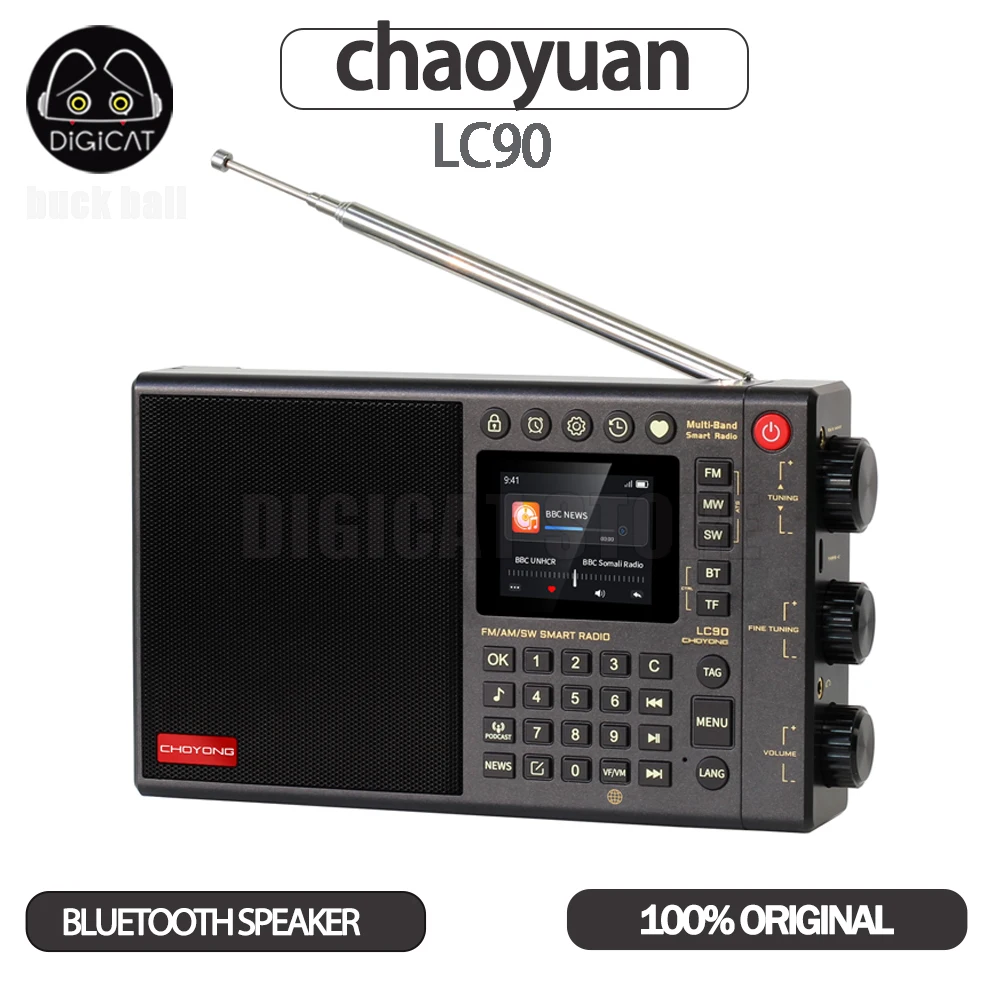 

Chaoyuan LC90 Radio Global Version Bluetooth Wireless Radio With Card IPS Screen Outdoor Subwoofer Speaker Global Radio Receiver