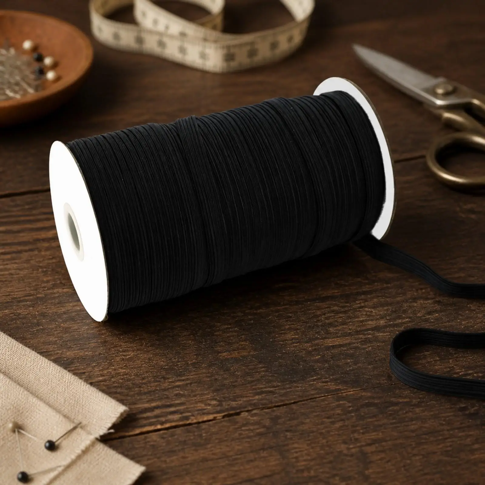 Stretch Waistband Ribbon Elastic Tape for Sewing Projects Latex Nylon Blend Flat Braid for Cuffs Hemming and Custom Fit Edges