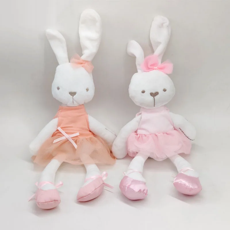 Poupée apaisante en peluche pour bébé, lapin de sommeil, jupe rose, grande poupée mignonne, lit 2025