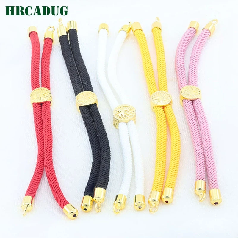 

Bracelet Braided Line 18K Gold Plated Adjustable Push-pull Rope Wire Jewelry Making Supplies DIY Accessories Pendant Connectors