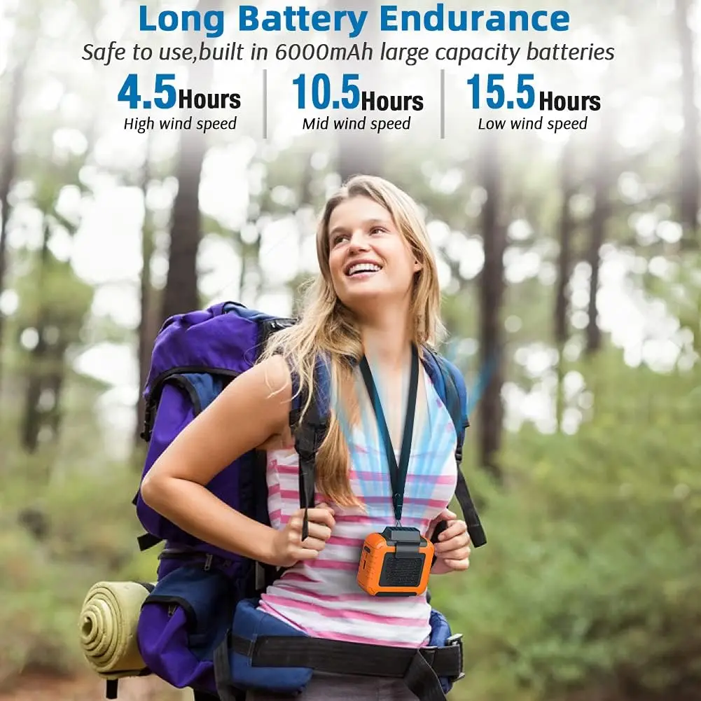 Tragbarer Taillenclip-Ventilator, wiederaufladbar, batteriebetrieben, persönlicher, freihändiger USB-Gürtelventilator für Kleidung, Hemd, Bauernhof, Arbeit, Wandern