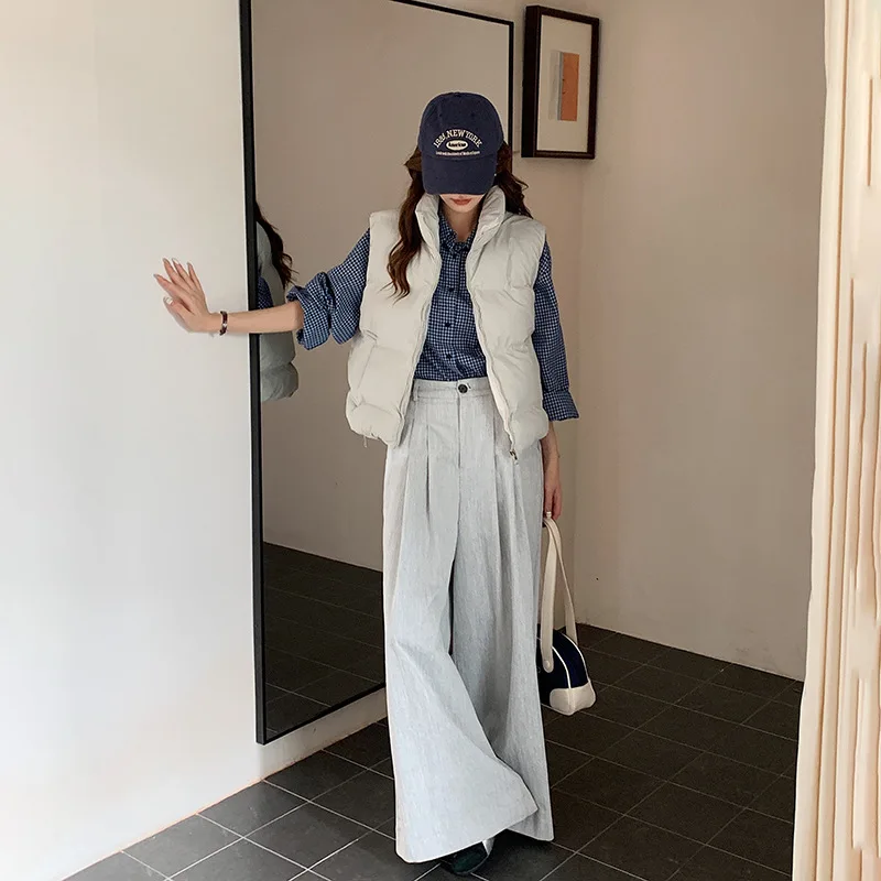 

Loose Women's Parkas Sleeveless Lightweight Korean Casual Waistcoat 2025 New Autumn Winter Short Down Cotton Padded Vest Jackets