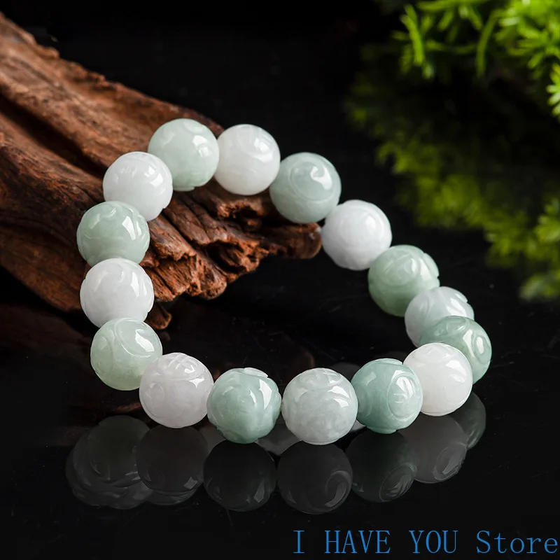 Natural Myanmar A-grade Jade Bracelet Dragon Ball Bracelet, Carved Jade Bracelet, Fashion Men's and Women's High end Jewelry