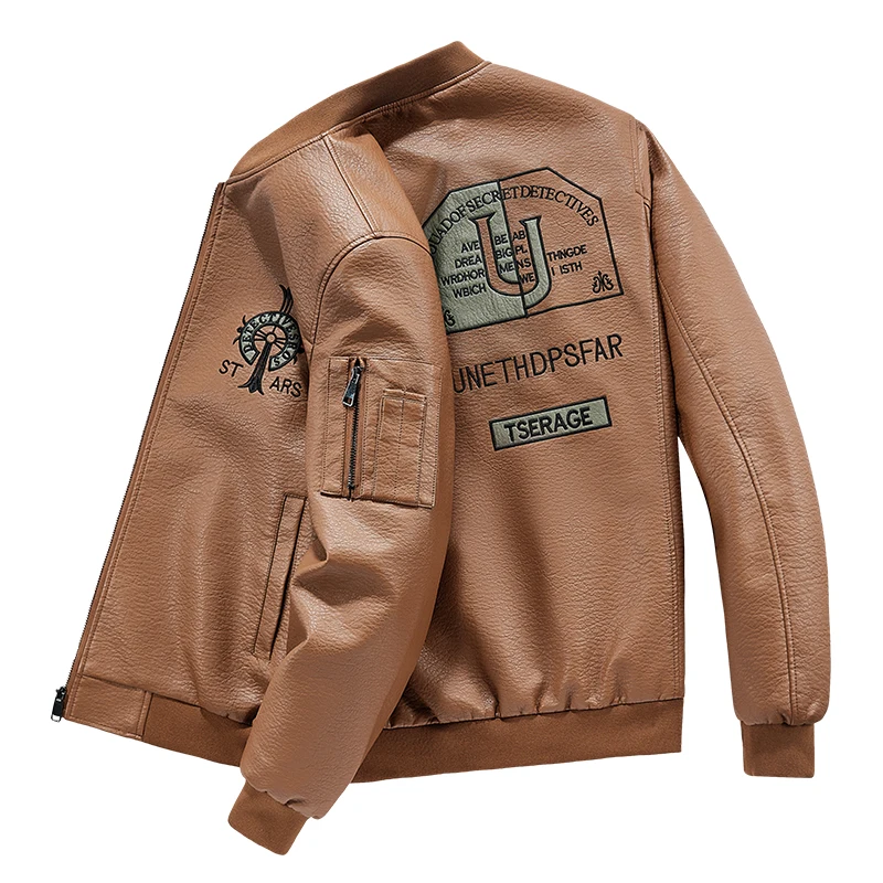 

Новый мужской кожаный жилет Fce с подкладкой, молодежный мотоциклетный жилет большого размера, модный корейский стиль, приталенный крой, с воротником-стойкой