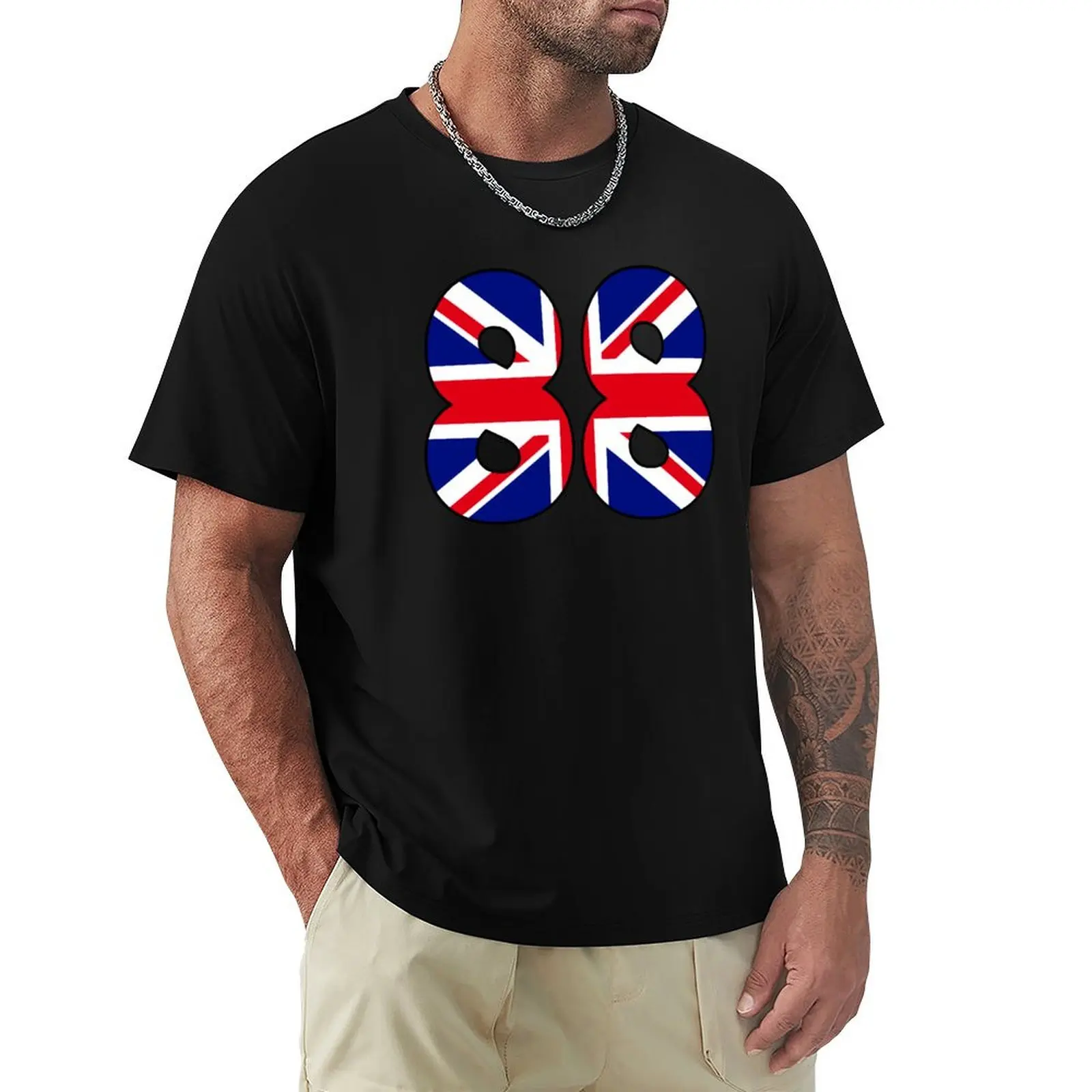 

Number 88 with UK flag on the background T-Shirt Work Utility Casual Tee Shirt