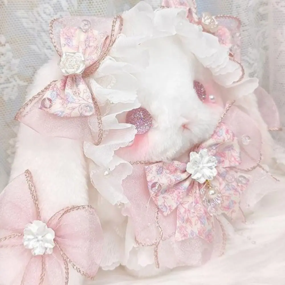 New Bunny Plush Bag Princess Lolita Crossbody Bags Long-eared Rabbit Pearl Chain Shoulder Bag