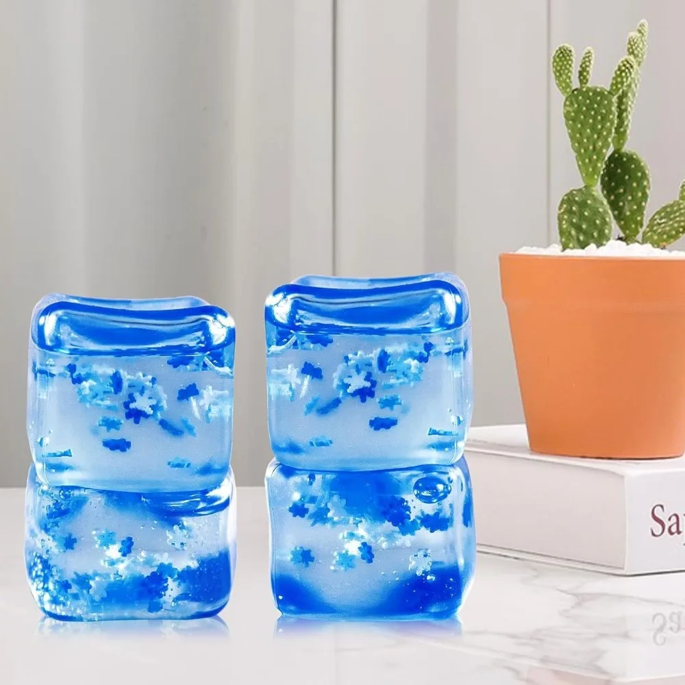 Mini Ice Cube Pinch Toy Transparent Small Ice Block Pinch Children Squeezing Toy Stress Relief Sensory Toy Birthday Gifts