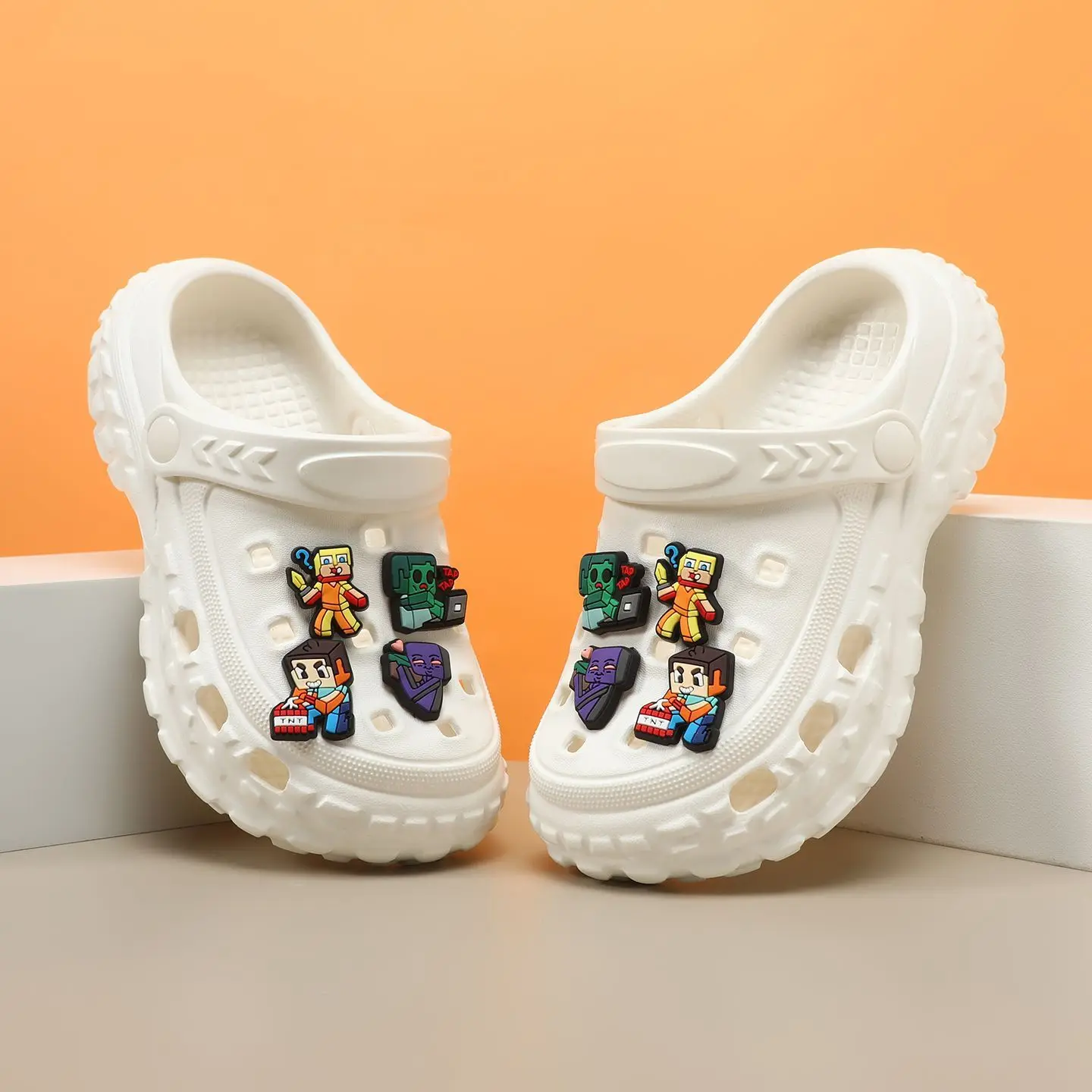 Thick Platform Clogs with Cute 3D Charms Waterproof Eva Hole Shoes Nonslip Casual Summer Beach Garden Slippers for Boy