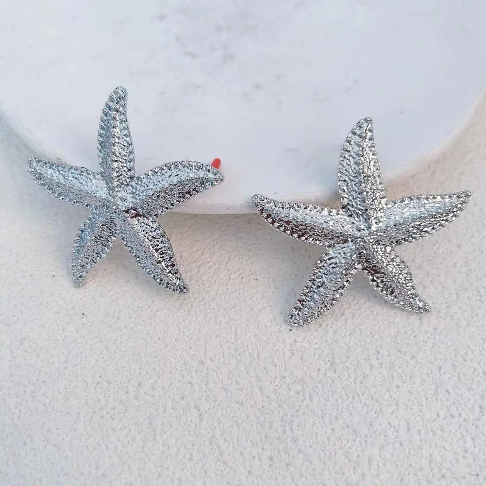 Fashion Summer Golden Starfish Earrings For Woman Holiday Party Bohemian Jewelry Accessories For Women