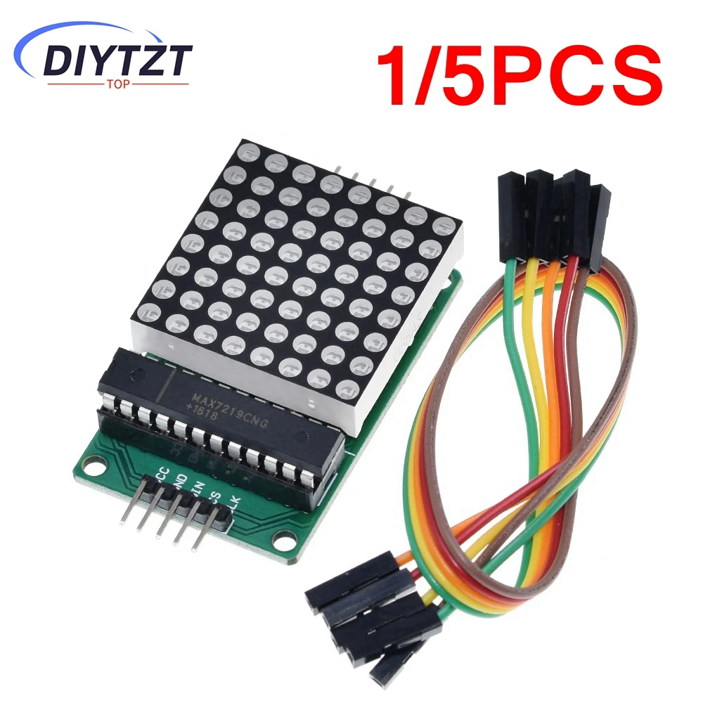

1/5 шт. 8x8 8*8 MAX7219 точечный светодиодный матричный модуль MCU светодиодный дисплей модуль управления для Arduino 5 В интерфейсный модуль общий катод