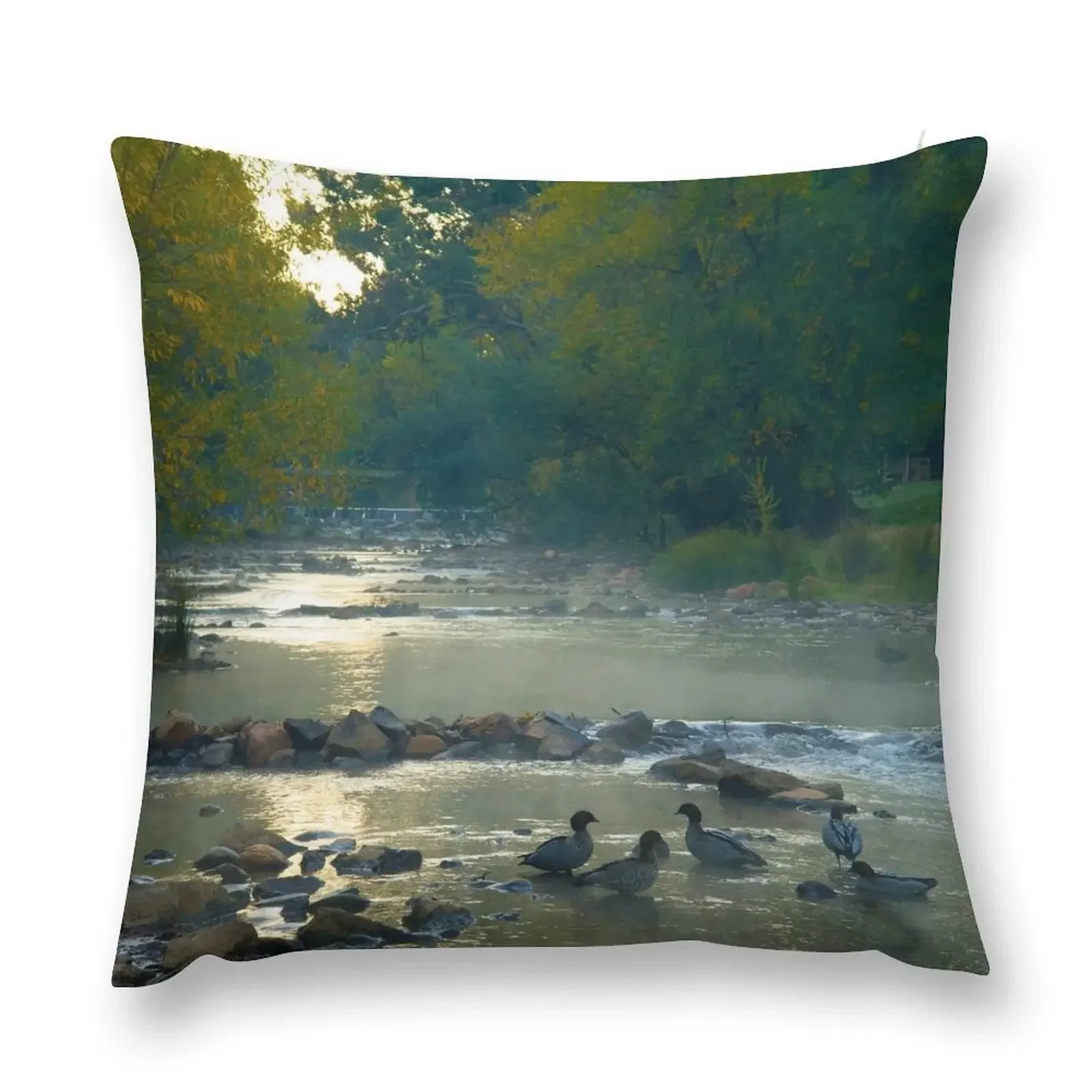 Early Morning at Bright, Maned Geese, Victoria. Throw Pillow Pillow Covers Decorative Pillowcase Anime pillow