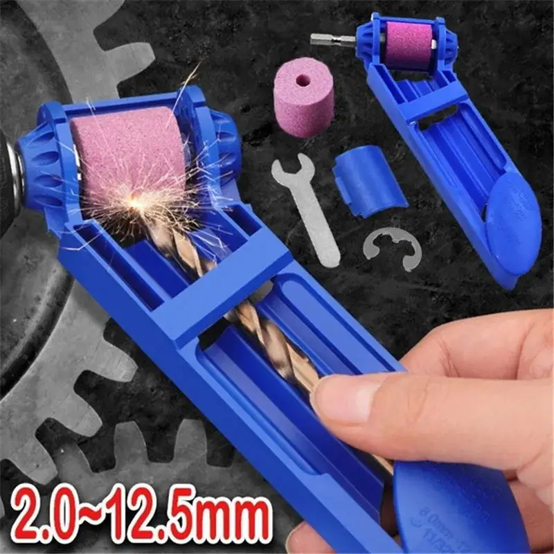 

Drill Bit Sharpener 2.0-12.5mm Mini Convenient Grinding Wheel Drill Bit Machine Iron Twist Drill Polishing and Grinding Tool