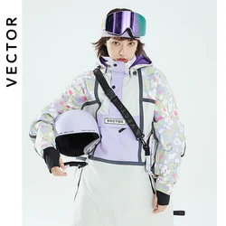 VECTOR Ski Wear Women's Sweater Reflective Trend Ski Wear Thickened Warmth and Waterproof Ski Equipment Ski Suit Women Ski  Snow