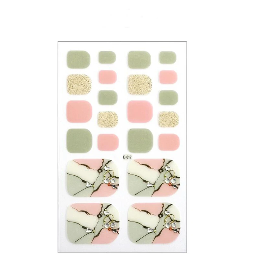 Pegatinas 3D de diamante para uñas de los pies, cubierta completa de verano, autoadhesivas, envolturas para uñas, calcomanías DIY, manicura artística para uñas, decoraciones para uñas de pies