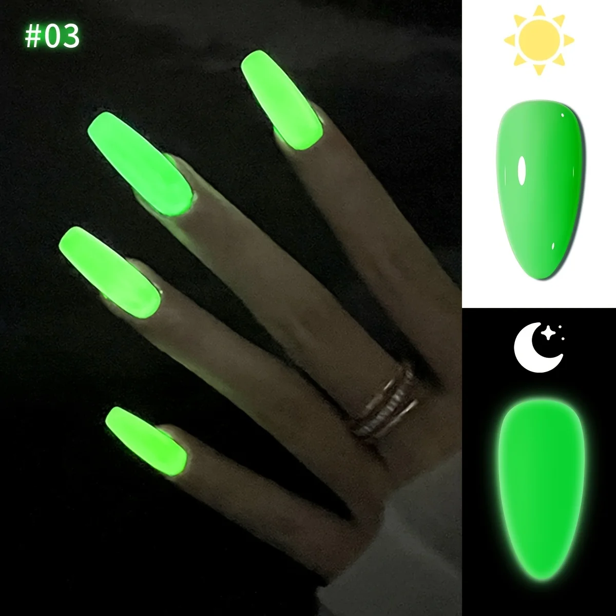 XEIJAYI 1個入り 蛍光ジェルポリッシュ、暗闇で鮮やかなネオン光を放つUV/LEDネイルジェル、長持ちするサロン効果。