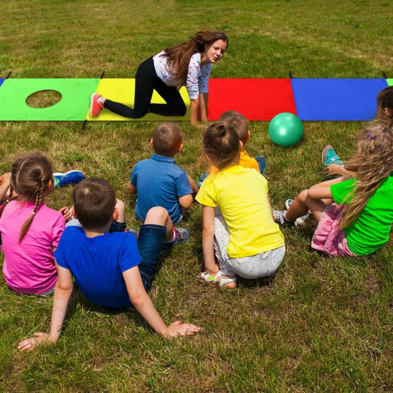 Paralotka dla dzieci, prostokątna gra, sprzęt do treningu gimnastycznego, zabawki do aktywności współczesnych, sporty na świeżym powietrzu, podwórko.