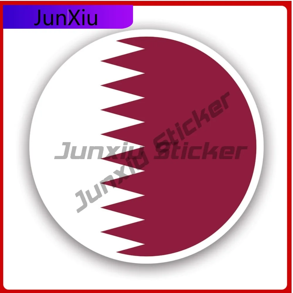 

Round Qatari Flag Stickerwaterproof Outdoor Decalsqatar Anime Laptop Waterproof Vinyl Decal For Suvs Sticker Sticker Decor High