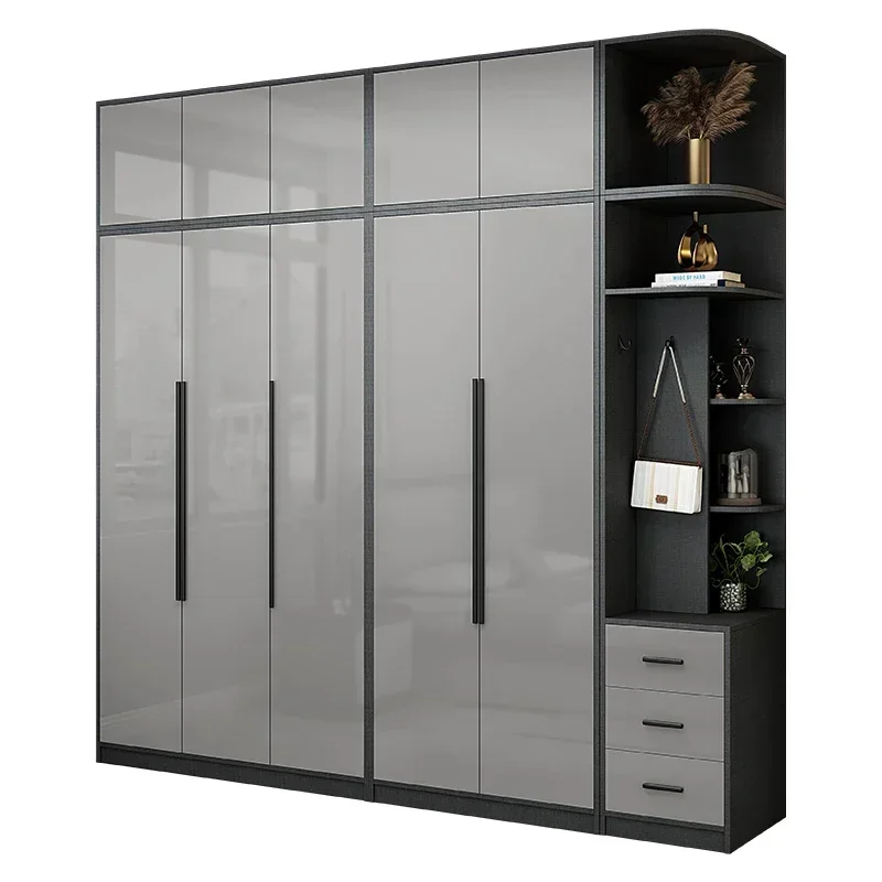 Premium solid wood luxury door to door wardrobe Nordic modern minimalist master bedroom family apartment combination