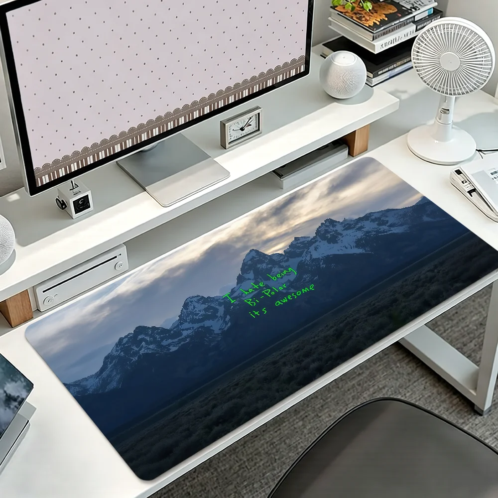 Singer K-Kanye Mouse Pad Large Non-slip Lockedge Desktop Computer Desk Mat Writing Keyboard MousePad Office Gamer Fans Student