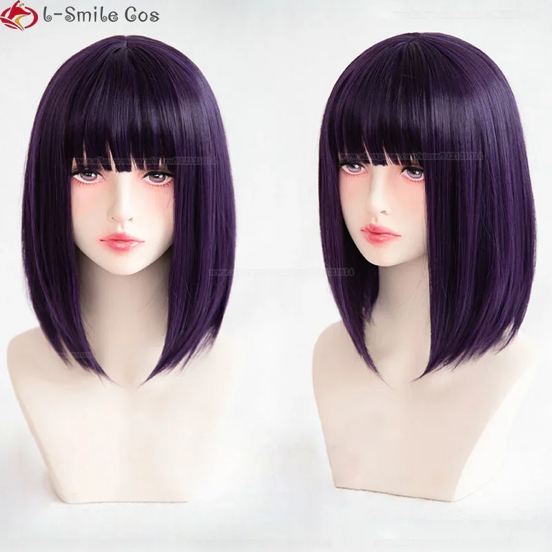 Pelucas de Cosplay de Sailor Saturn para mujer, peluca corta púrpura de alta calidad, pelucas de Anime de fiesta resistentes al calor, Tomoe Hotaru