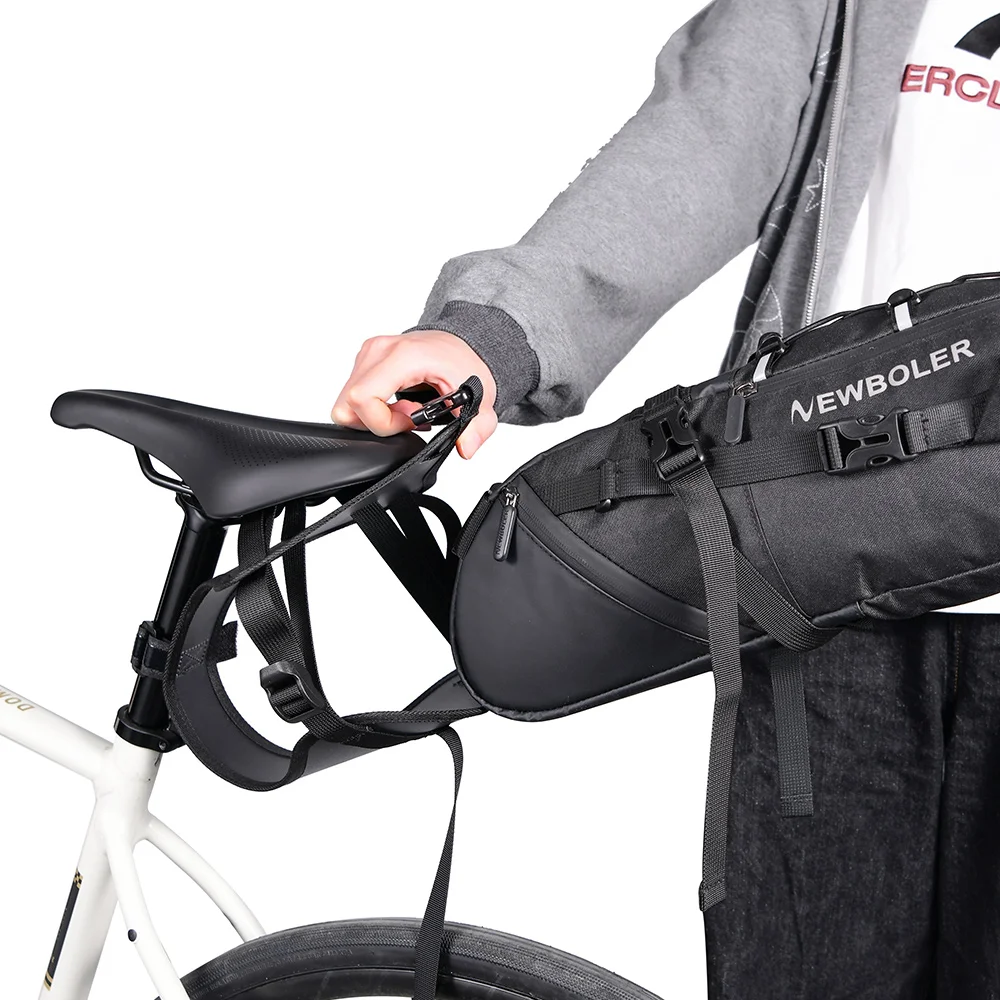 AliExpress NEWBOLER Bicycle Saddle Bag Holder Large Capacity Waterproof Bicycle Bag Quick-release Rear Pannier Rack for MTB Road Bike