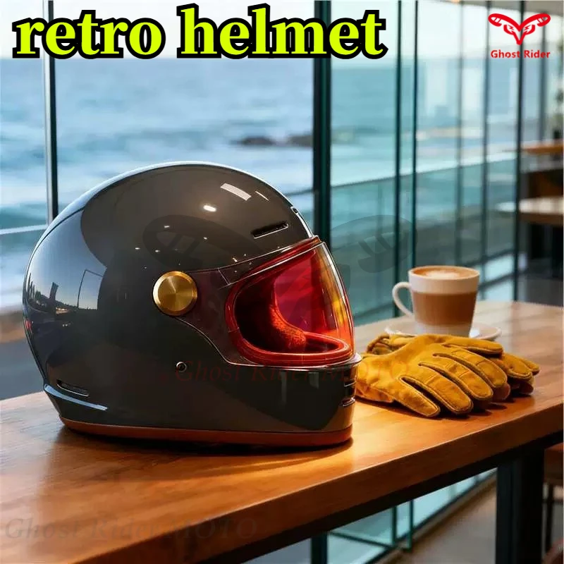 

Motorcycle Helmets Electric Vehicles Helmets Cycling Safety Hats Unisex retro Full Helmet motorcycle accessories helm motorcycle
