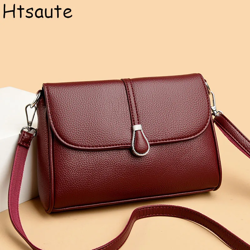 Women's Top-handle Flaps PU Leather Bags Minimalist Fashion Practical Bag Versatile Crossbody Shoulder Small Bag