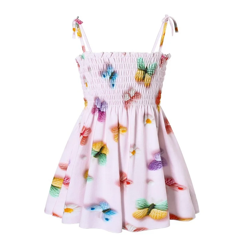 1-6 Years Kids Girls Princess Beach Dress Strapless Floral Sundress Summer Sleeveless Party Wear Toddler Casual Fashion Clothes