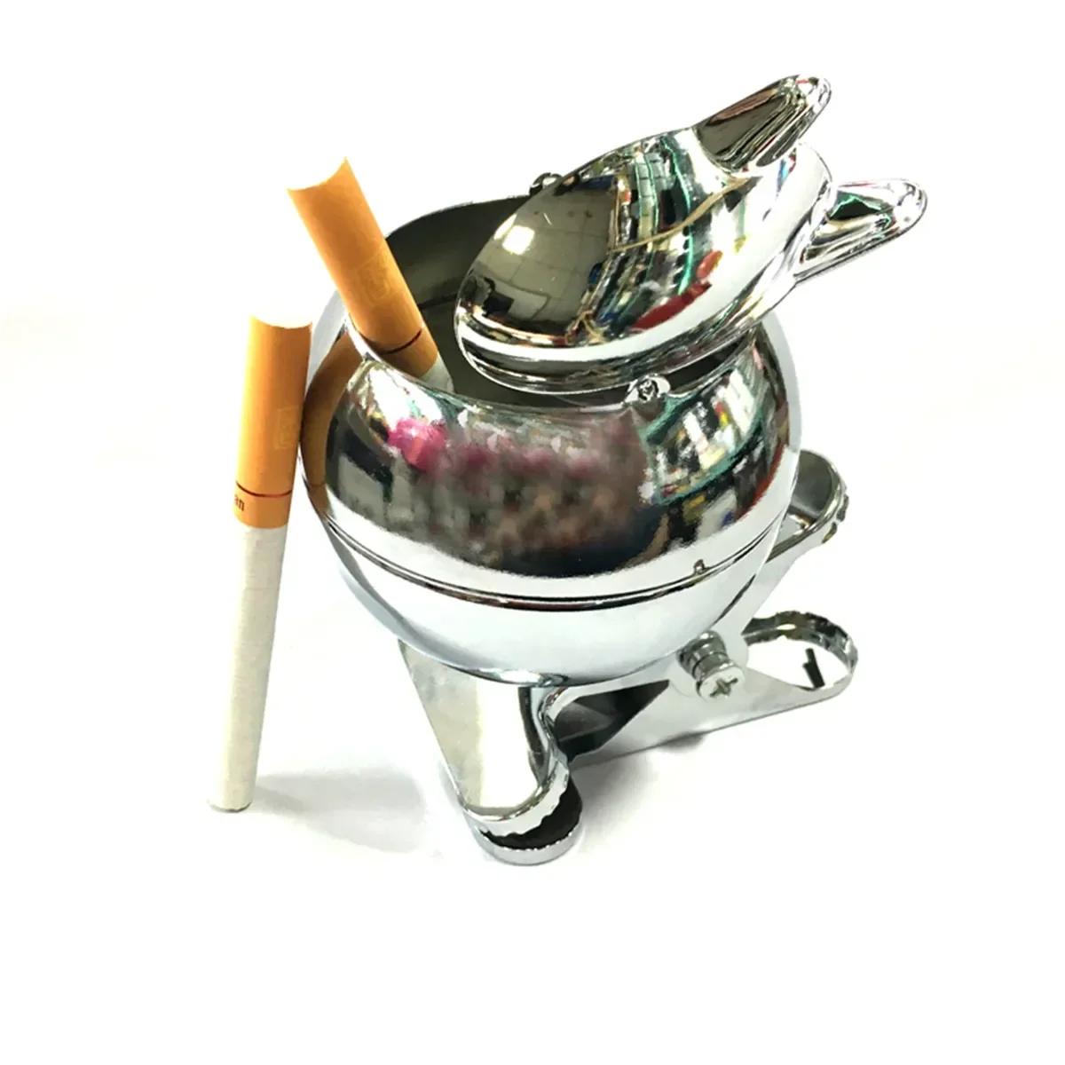 Fashion Ashtray Clamping Chrome-plated Lid Metal Luxury Belt Clip Ktv Personalized Large Practical Modern Minimalist Elegant