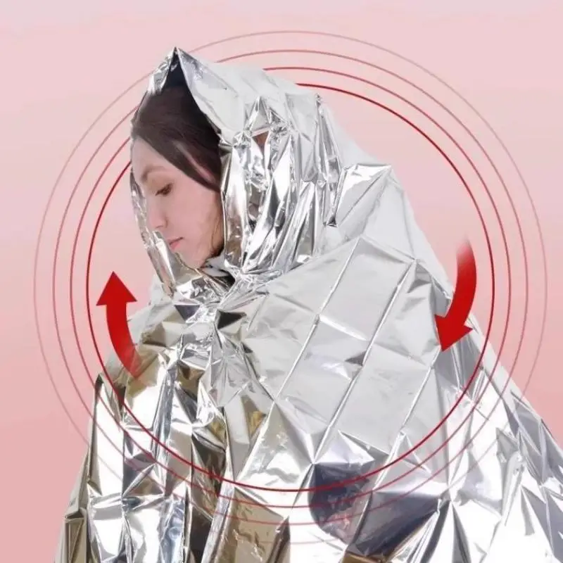 5Pcs Emergency Reflective Thermal Blanket Space Blanket Designed For Body Warmer Outdoor First Aid Camping Hiking Travel