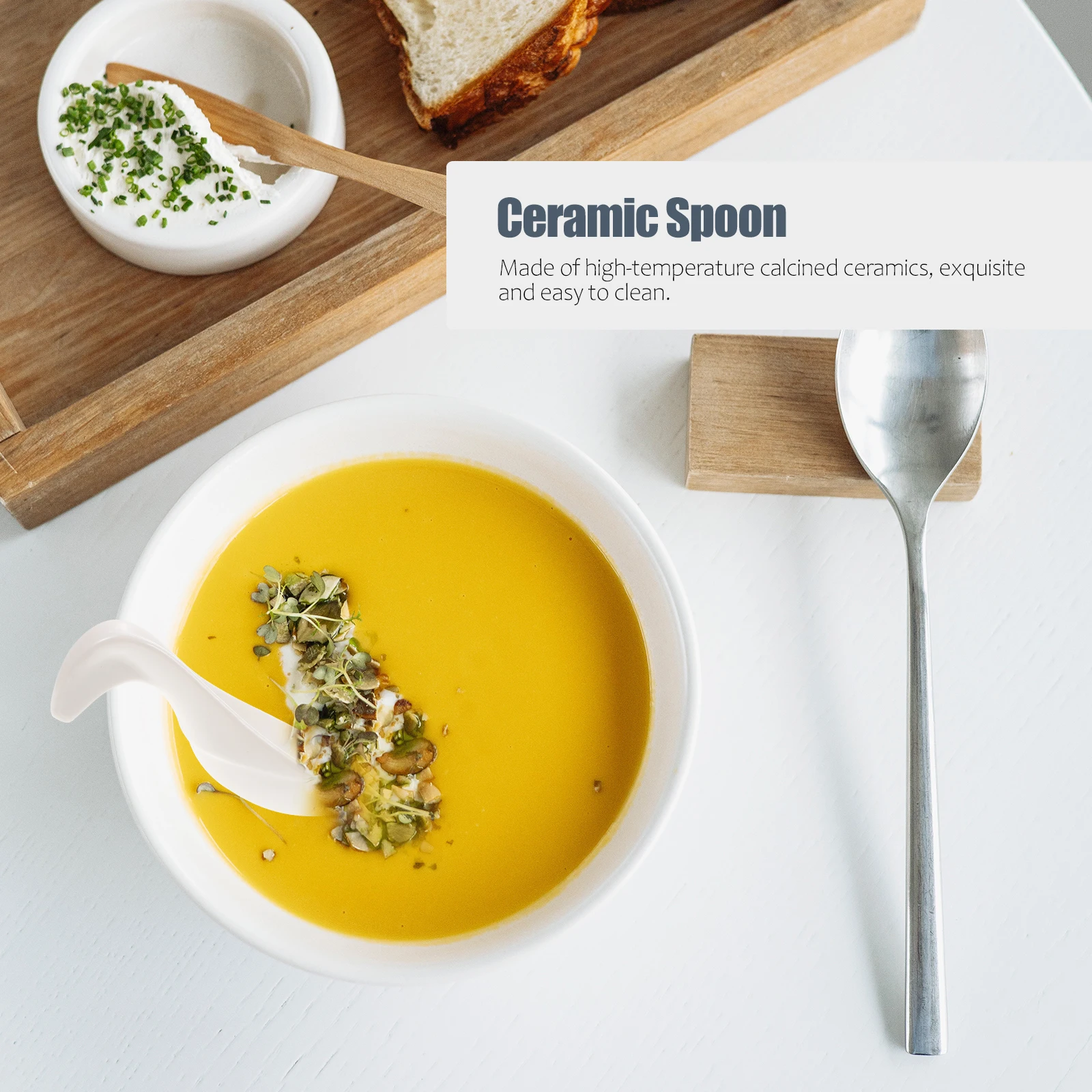 

Керамическая ложка для посуды, легко чистящаяся, элегантный дизайн, идеальная икра, трюфель, гра, керамическая ложка для дома, ресторана, вечеринки