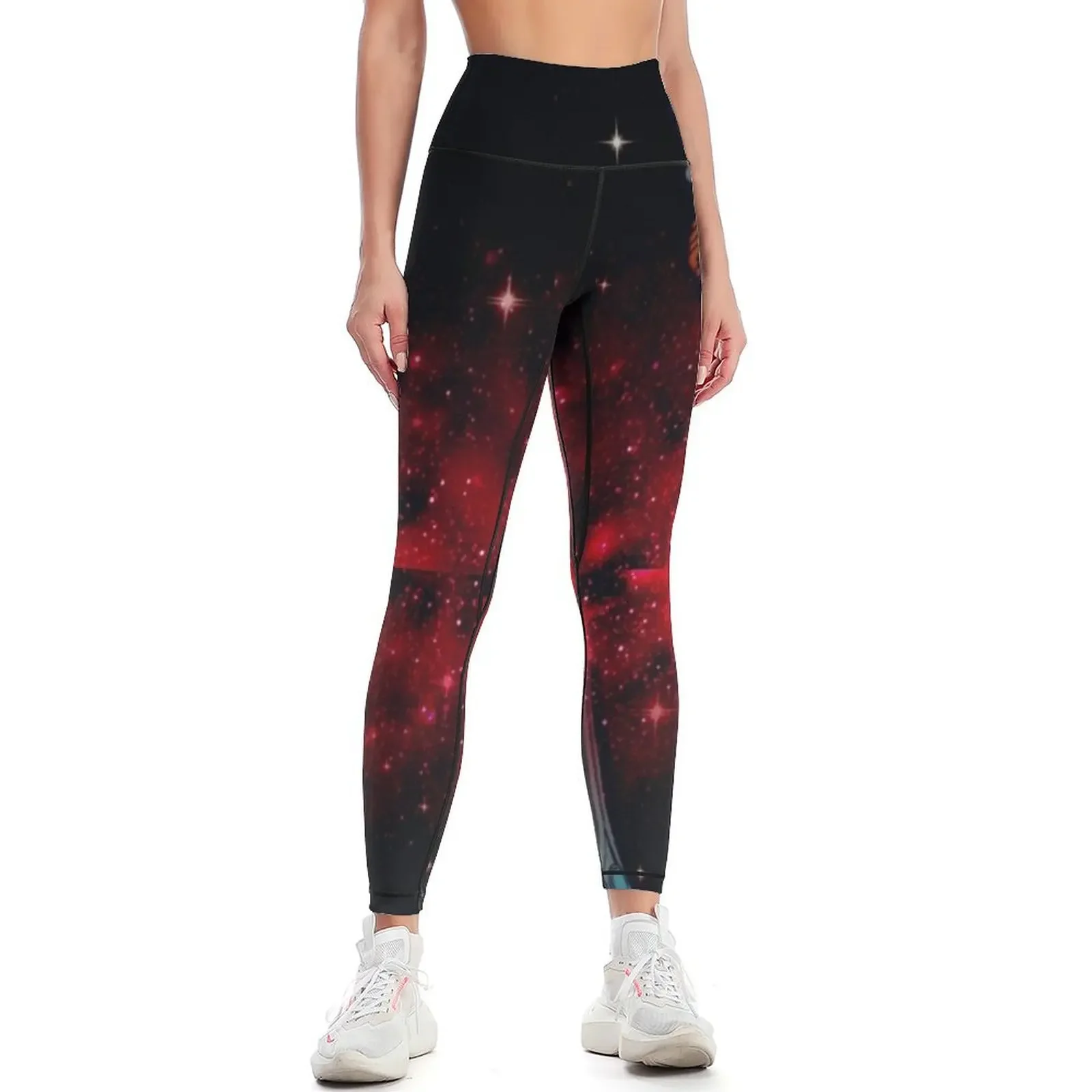 

80s aesthetic she ra red stars Leggings Women's trousers sport legging workout shorts Legging sport Womens Leggings
