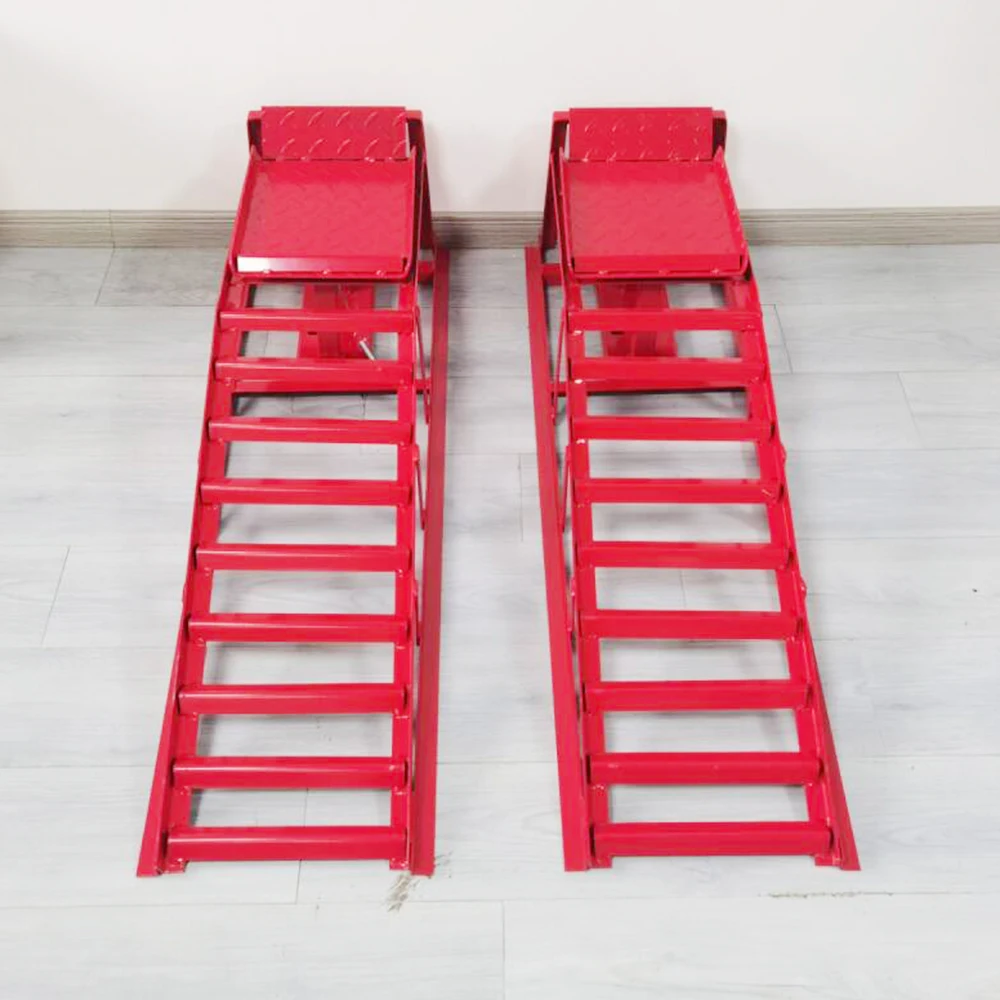 2 Pcs Car tire ramp Car repair ramp Metal ramp Car chassis inspection elevated 114x27x27.5cm Wheel Stopper Wheel ramp frame