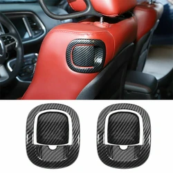 2pcs Backrest Seat Handle Button Decor Cover Bezel Trim For Dodge Challenger 2015 2016 2017 20108 2019 2020 Car Accessories