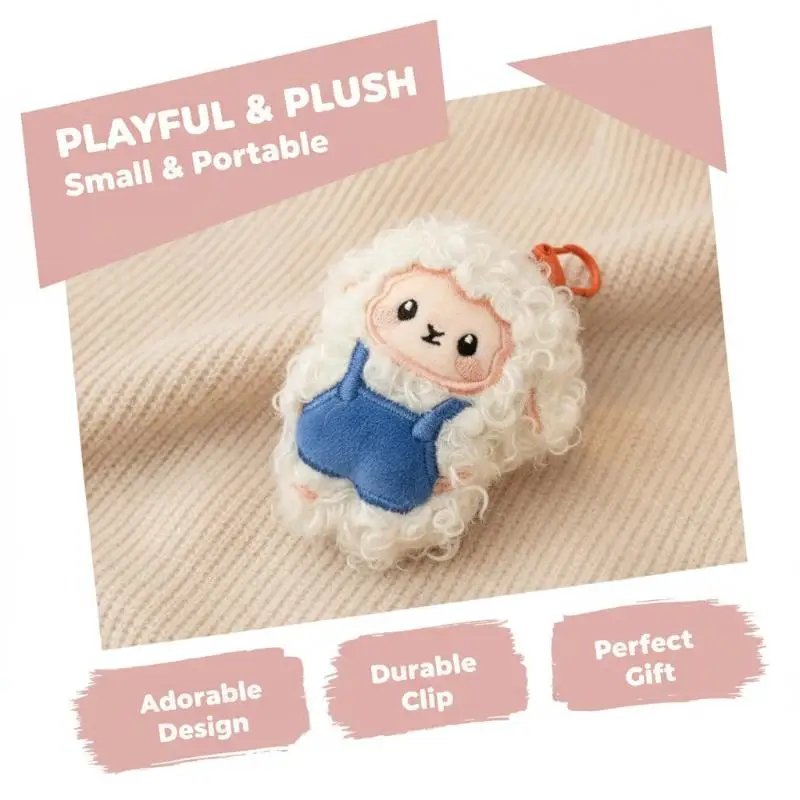 Cute Fluffy Sheep Plush Keychain Soft Furry Curly Pendant 1Pcs Multi Colors for Handbag Purse Car Key Decor Gift