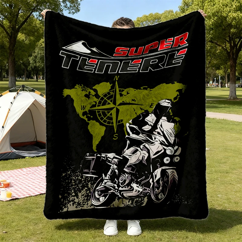Super Tenere 1200 Flannel Blanket Adventure Touring Motorcycle Gift for Riders Dual Sport XT1200Z Biker Flannel Throw fo