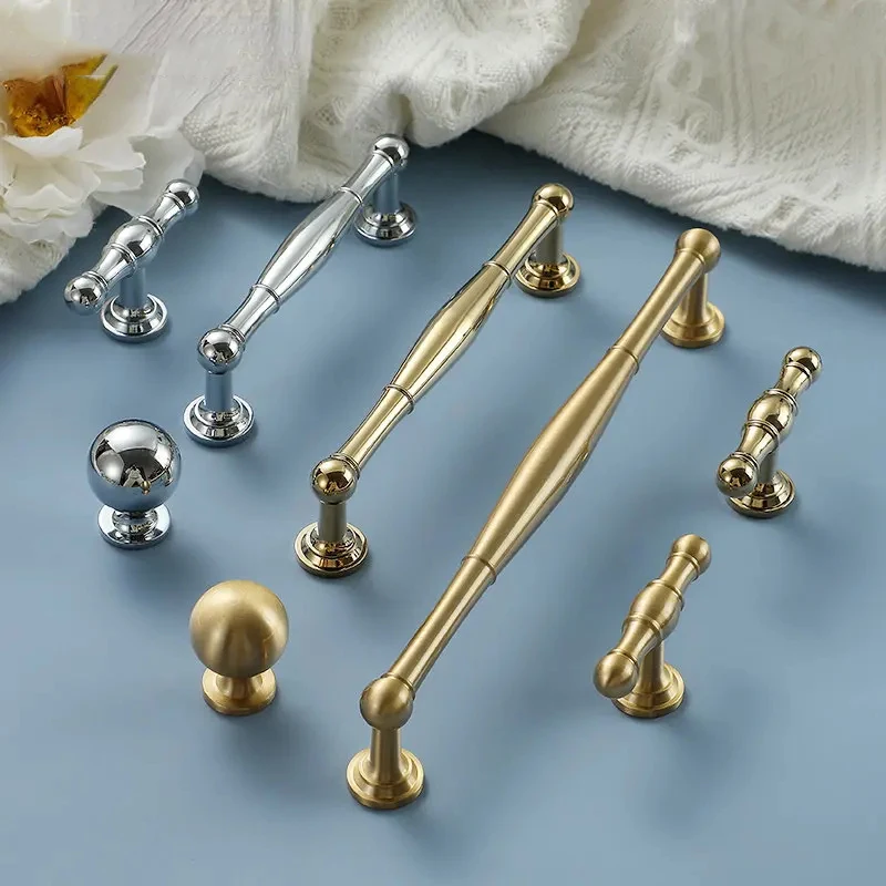 Solid Brass Gold Cupboard Pulls Drawer Knobs Kitchen Cabinet Handles Hardware Bedroom Decor/Shoe Cupboards Furniture Handle