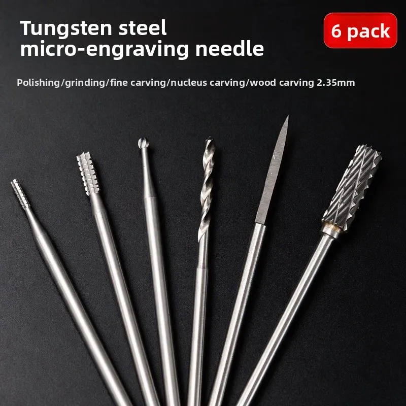 2.35mm Shank Tungsten Carbide Carving Bur Micro Engraving Bit for Olive Nut/Gourd/Wood / Metal Carving Dental Handpiece Tool