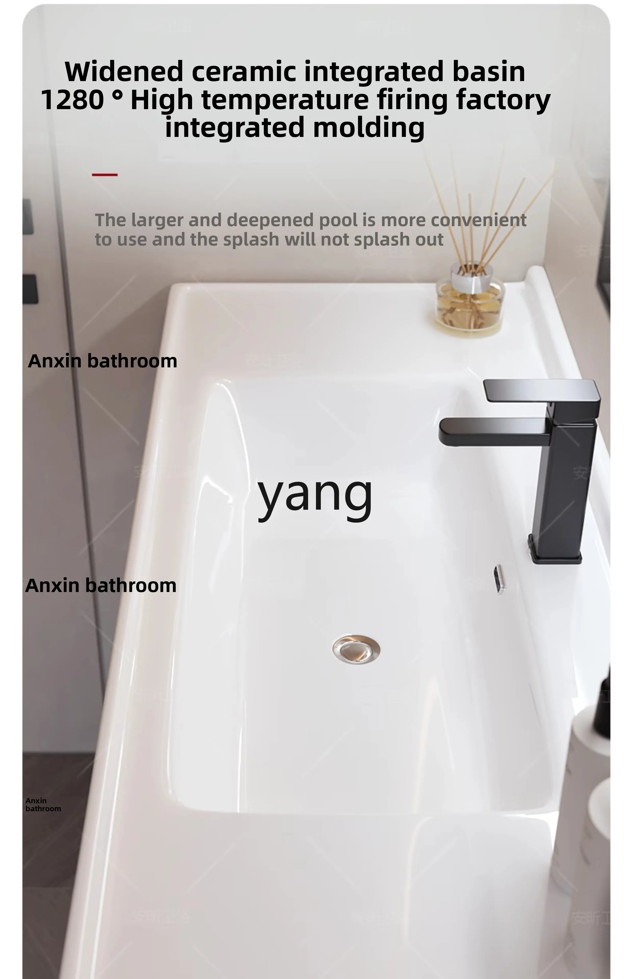 LH Cream Wind Ceramic Integrated Washbasin Combination Toilet Bathroom Cabinet Washstand