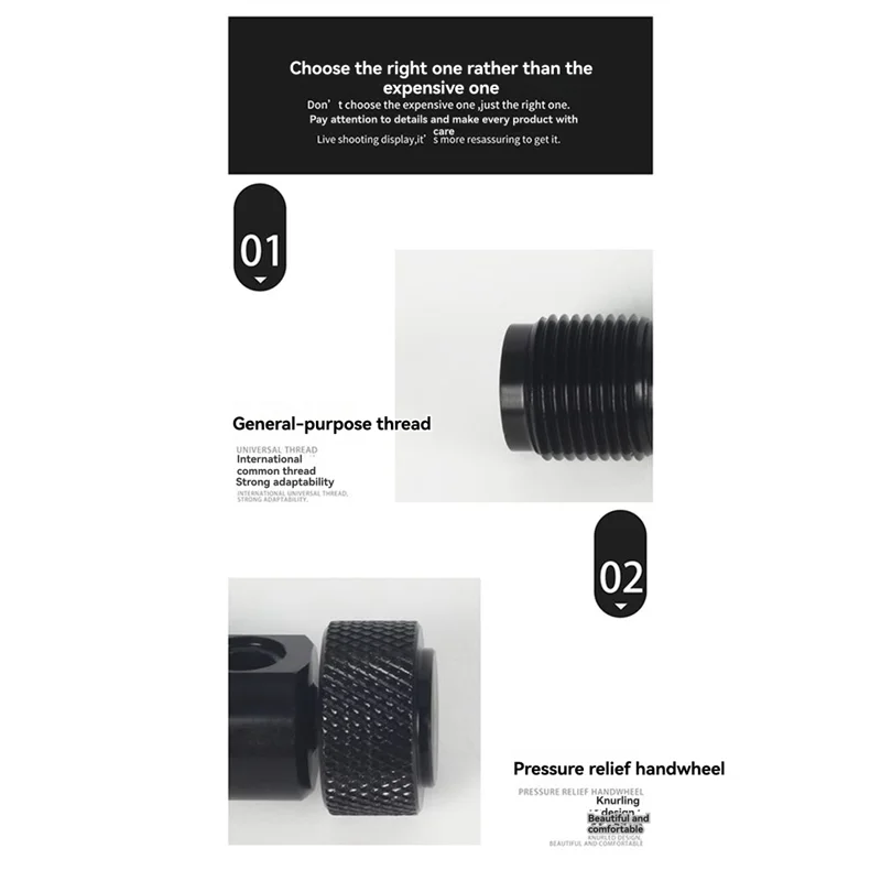 MCGS-Adattatore di riempimento del serbatoio dell'aria per gonfiaggio rapido G5/8 Filettato da 6,8 litri Bottiglia per respiratore per gas per immersione Valvola da grande a piccola