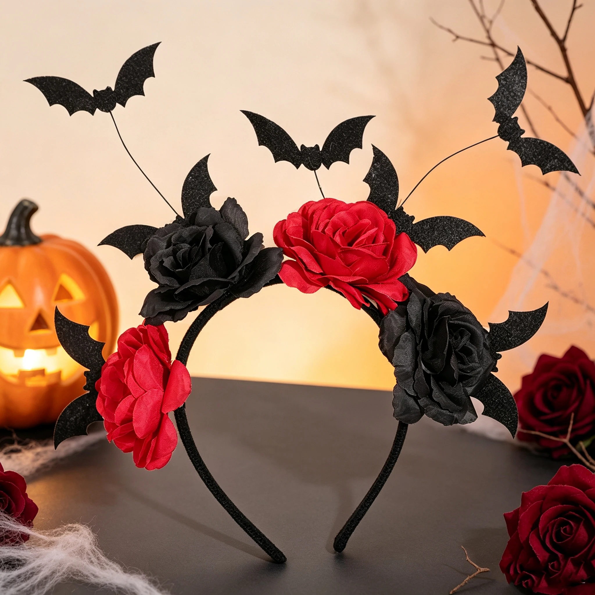 Halloween Red Rose Bat Headban - Cosplay Bat Prop recension och pris