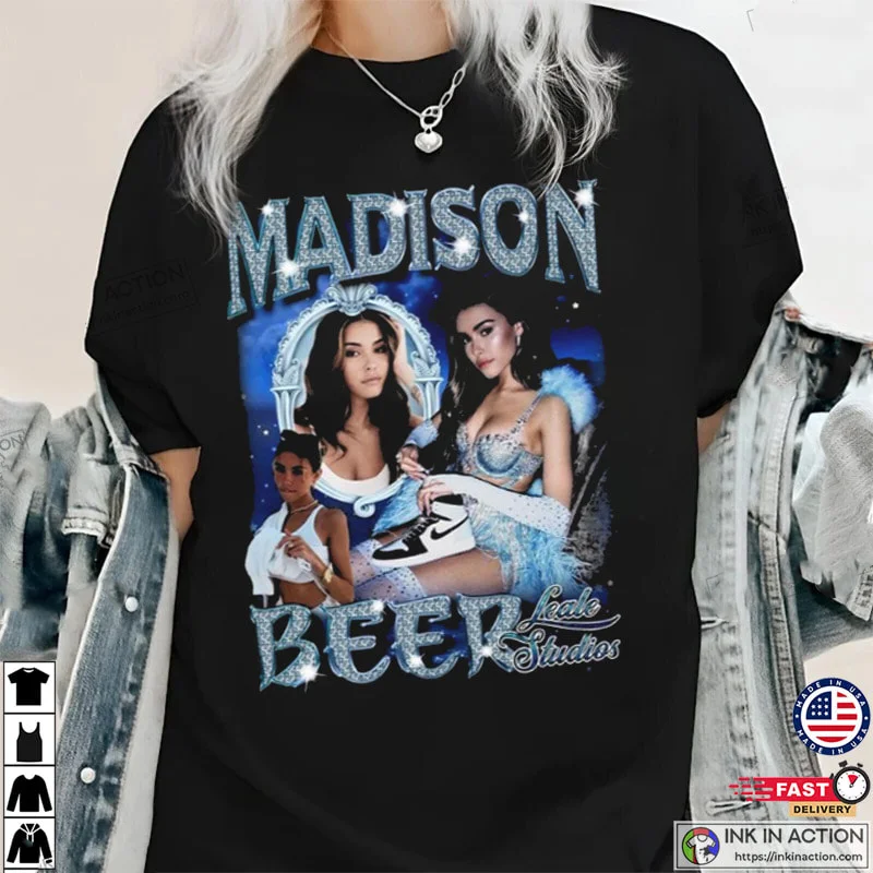 Madison Beer Black T-Shirt Cotton Full Size Unisex S-5XL