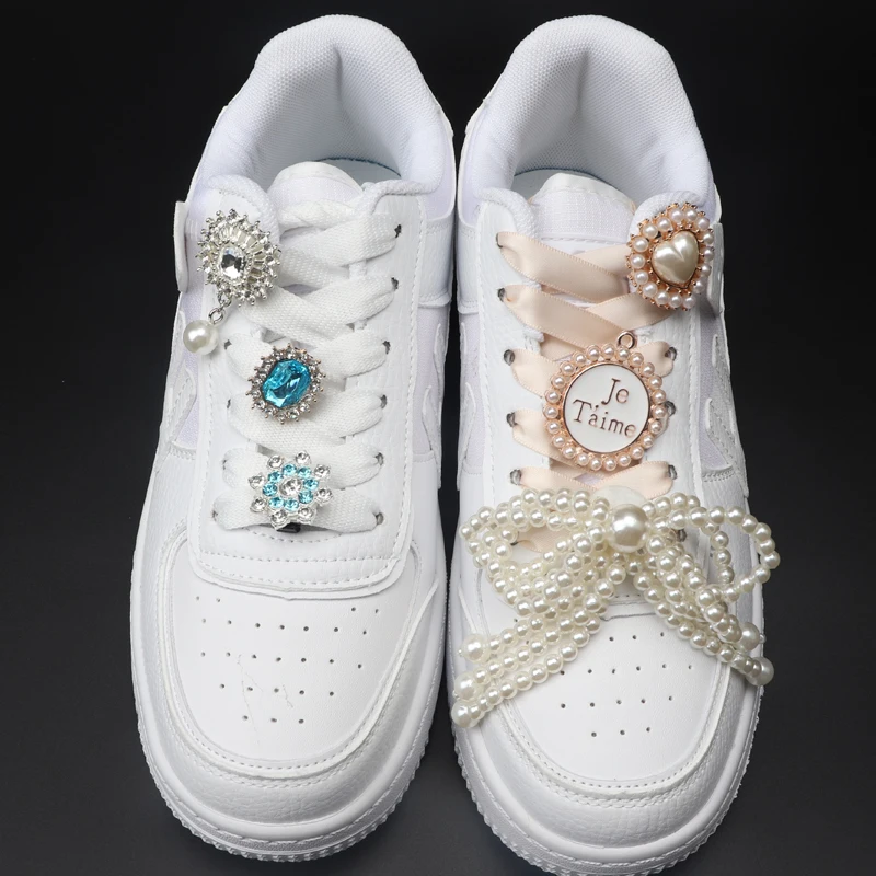 1 PCS Shoe Charms for Sneakers Shoelaces Clips Buckle Decorations Rhinestones Pearl Gem Casual Flower Fashion Shoes Accessories image 3