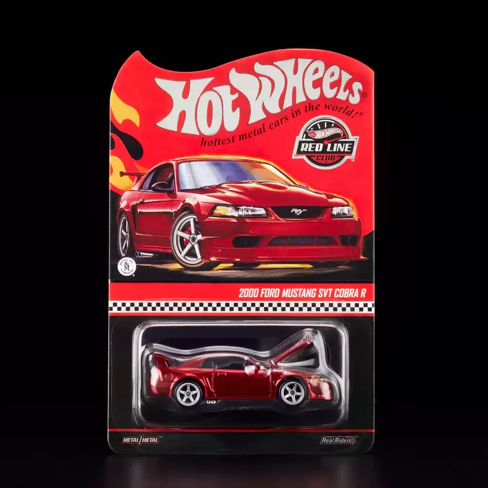 Original Hot Wheels RLC Red Line Club 1:64 2000 Ford Mustang SVT Cobra R American Muscle Car Diecast Vehicle Collectible model view 2