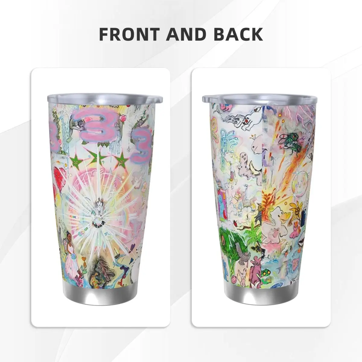 استنزاف عصابة Bladee 333 ألبوم Cov كوب من الفولاذ المقاوم للصدأ فراغ معزول القدح كوب حراري بارد القش مع غطاء 20 أوقية #6