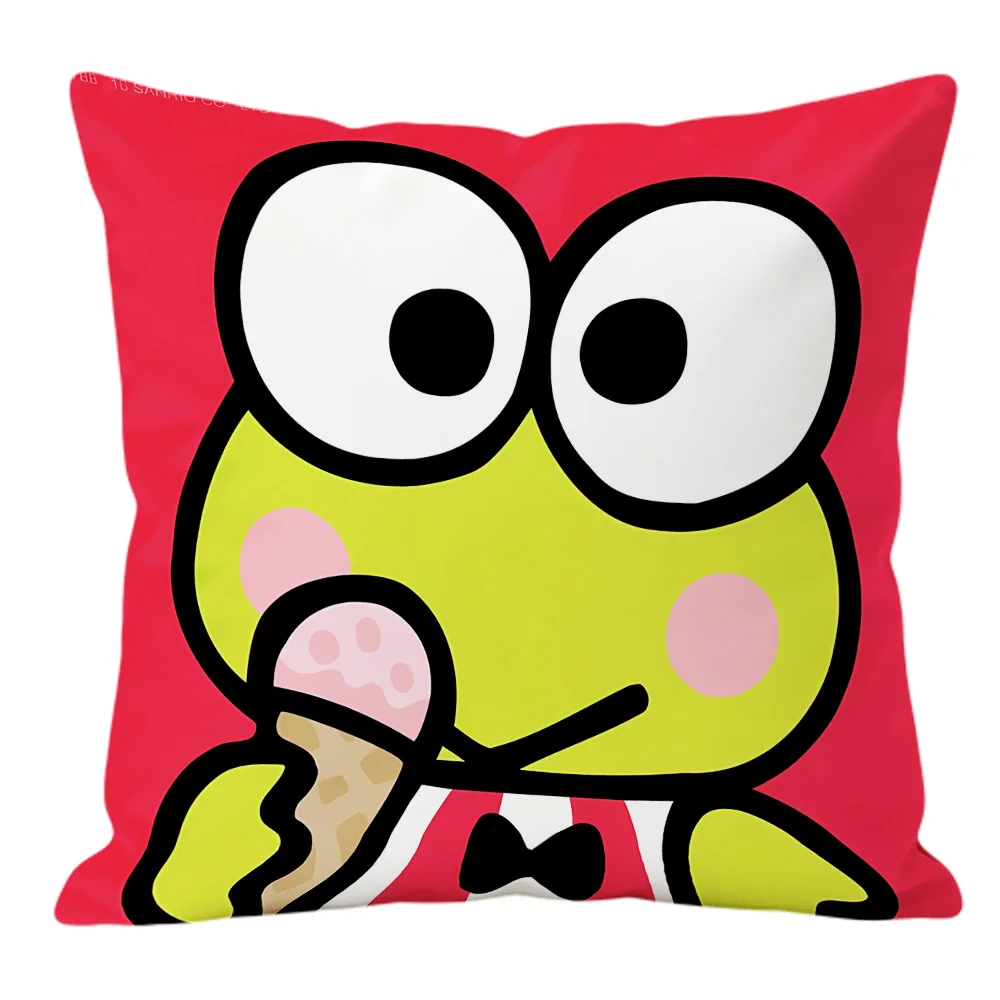 Keroppi Double Sided Print Decorative Pillowcase Cushion Cover for Sofa Bedroom Y2K Room Decor Kawaii Room Decor Cutecore Decor
