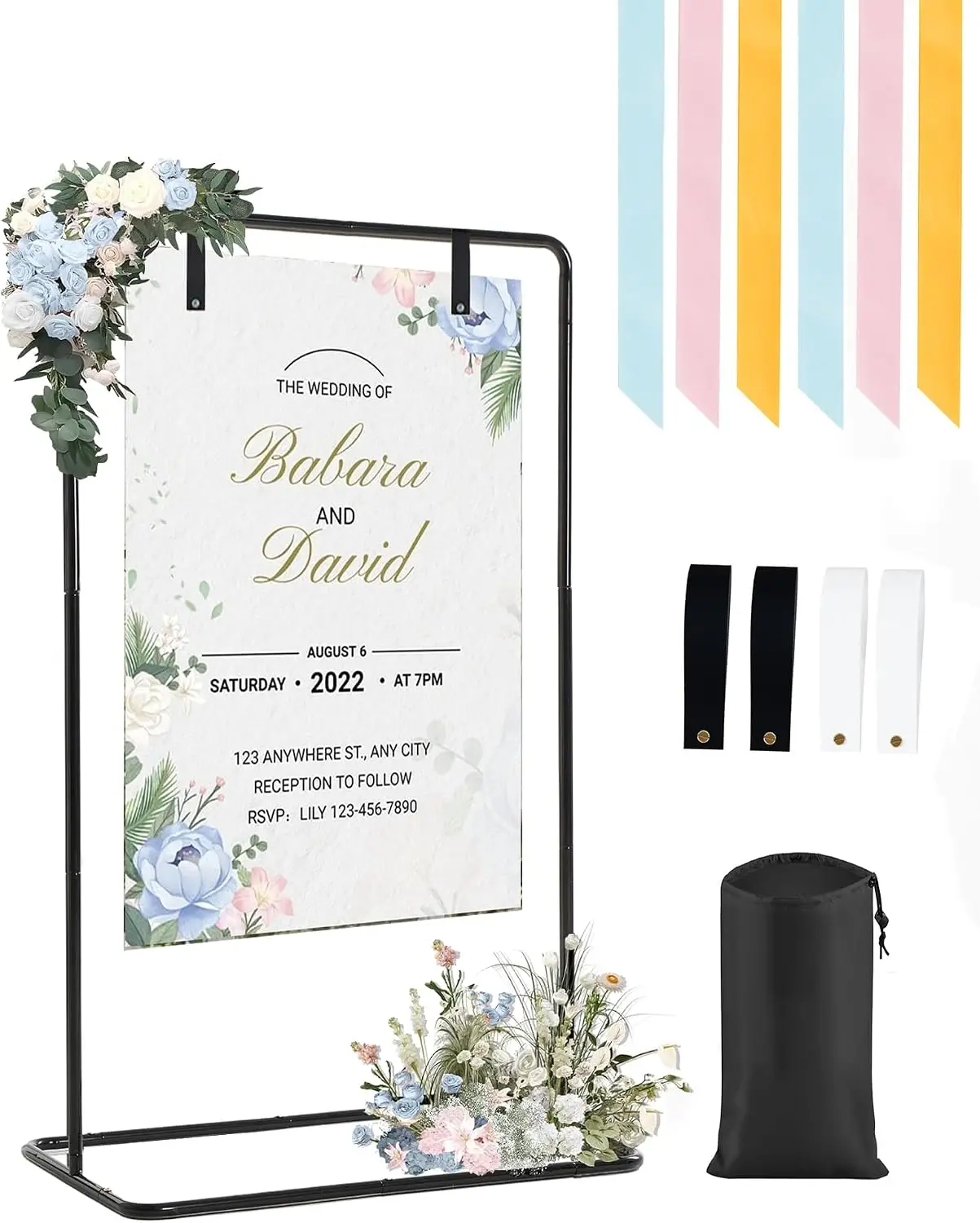 Wedding Welcome Sign Stand 69" Wedding Sign Holder for Seating Charts Welcome Sign Stand for Party to Welcome Guests